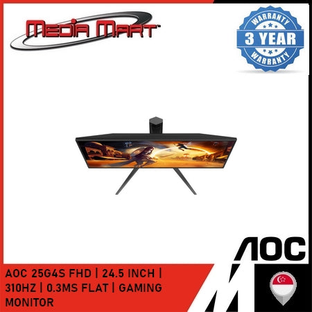 AOC 25G4S FHD | 24.5 INCH | 310HZ | 0.3MS FLAT | GAMING MONITOR