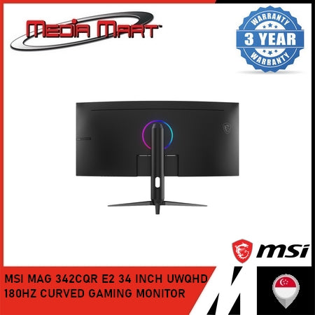 MSI MAG 342CQR E2 34 INCH UWQHD 180HZ CURVED GAMING MONITOR