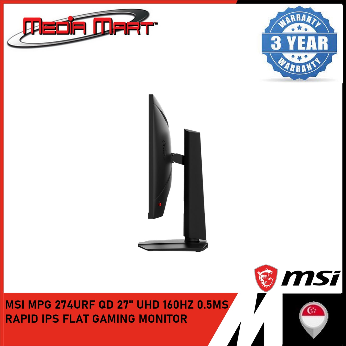 MSI MPG 274URF QD 27 INCH UHD 160HZ 0.5MS RAPID IPS FLAT GAMING MONITOR