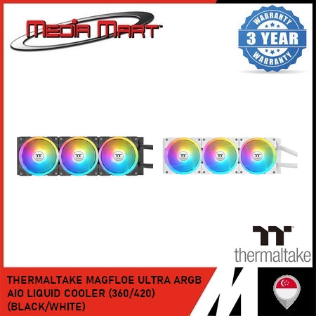 THERMALTAKE MAGFLOE ULTRA ARGB AIO LIQUID COOLER (360/420) (BLACK/SNOW)