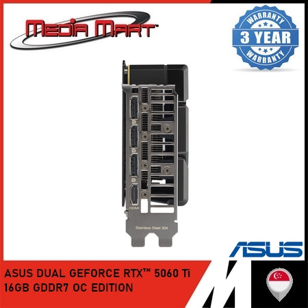 ASUS DUAL GEFORCE RTX 5060Ti 16GB GDDR7 OC EDITION GRAPHIC CARD