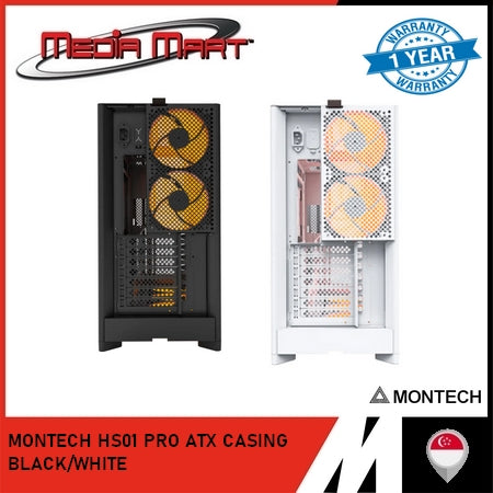 MONTECH HS01/HS01 PRO ATX CASING BLACK/WHITE