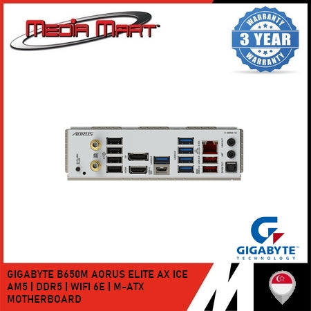 GIGABYTE B650M AORUS ELITE AX ICE AM5 DDR5 M-ATX MOTHERBOARD