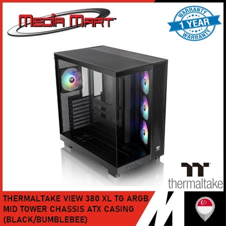 THERMALTAKE VIEW 380 XL TG ARGB MID TOWER CHASSIS ATX CASING (BLACK/BUMBLEBEE)