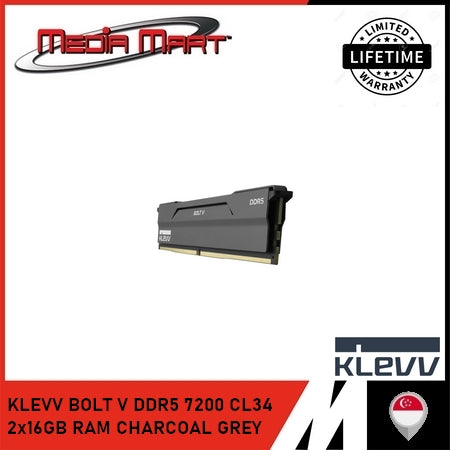 KLEVV BOLT V DDR5 7200 CL34 2x16GB RAM CHARCOAL GREY