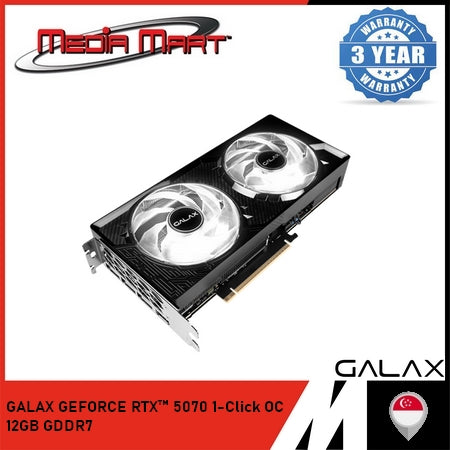 GALAX NVIDIA GEFORCE RTX™ 5070 1-CLICK OC 12GB GDDR7 192-BIT DP2.1B*/HDMI2.1B/DLSS 4