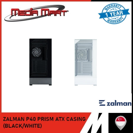 ZALMAN P40 PRISM ATX CASING (BLACK/WHITE)