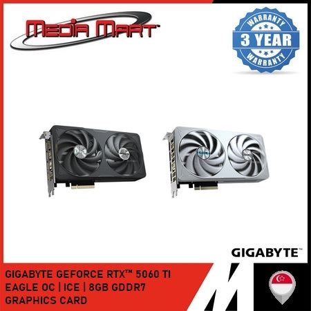 GIGABYTE GEFORCE RTX™ 5060 TI EAGLE OC | ICE | 8GB GRAPHICS CARD