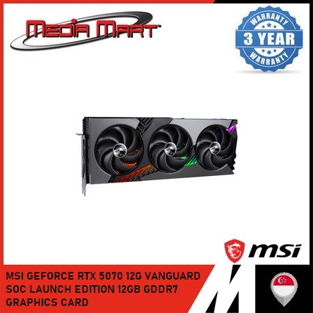 MSI GEFORCE RTX 5070 12G VANGUARD SOC LAUNCH EDITION 12GB GDDR7 GRAPHICS CARD