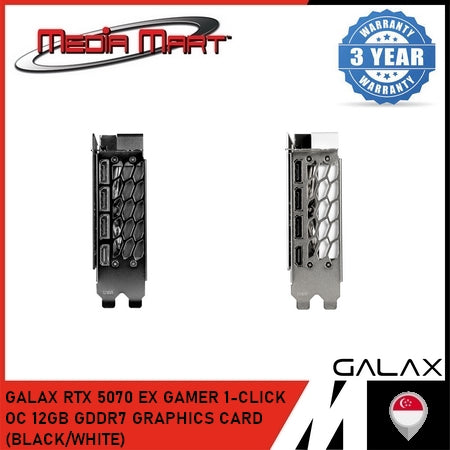 GALAX RTX 5070 EX GAMER 1-CLICK OC 12GB GDDR7 GRAPHICS CARD (BLACK/WHITE)