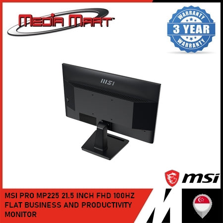 MSI PRO MP225 21.5 INCH FHD 100HZ FLAT BUSINESS AND PRODUCTIVITY MONITOR
