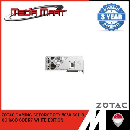 ZOTAC GAMING RTX 5080 SOLID OC 16GB WHITE GRAPHIC CARD