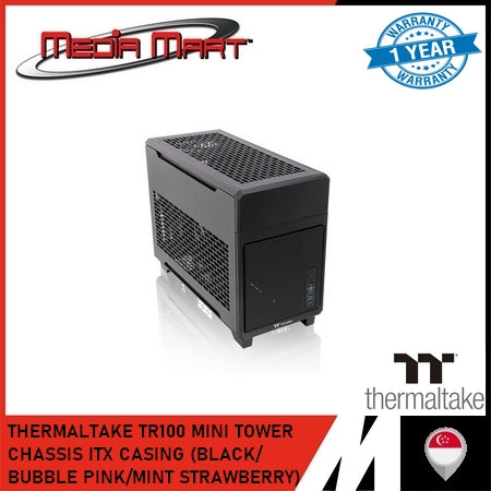 THERMALTAKE TR100 MINI TOWER CHASSIS ITX CASING (BLACK/ BUBBLE PINK/MINT STRAWBERRY)