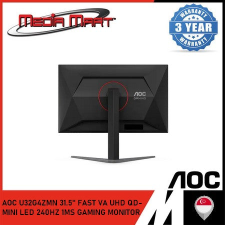 AOC U32G4ZMN 31.5"/UHD/MINI-LED (QD)/FAST/240HZ GAMING MONITOR