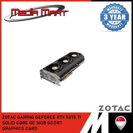ZOTAC GAMING GEFORCE RTX 5070 TI SOLID CORE OC 16GB GDDR7 GRAPHICS CARD