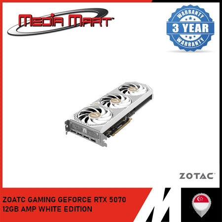 ZOTAC GAMING RTX 5070 AMP WHITE 12GB GRAPHIC CARD
