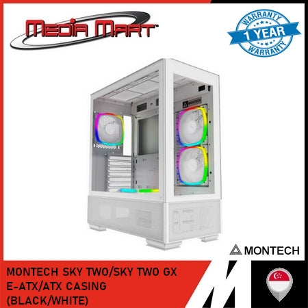 MONTECH SKY TWO/SKY TWO GX E-ATX/ATX CASING (BLACK/WHITE)