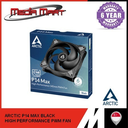 ARCTIC P14 P12 F14 P8 - MAX / PST PWM / SLIM /ARGB | BLACK/WHITE PRESSURE OPTIMISED AIRFLOW CASE FAN