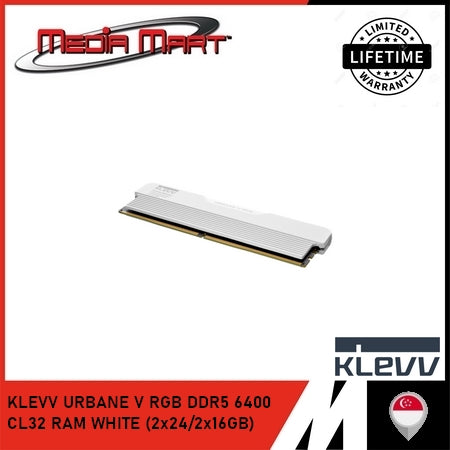 KLEVV URBANE V RGB DDR5 6400 CL32 RAM WHITE (2x24/2x16GB)