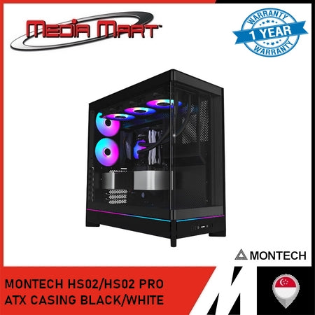 MONTECH HS02/HS02 PRO ATX CASING BLACK/WHITE