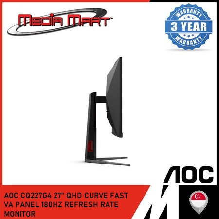 AOC CQ27G4 27" QHD CURVE FAST VA PANEL 180HZ REFRESH RATE MONITOR