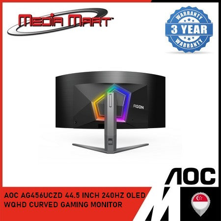 AOC AG456UCZD 44.5 INCH 240HZ OLED WQHD CURVED GAMING MONITOR