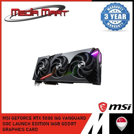 MSI GEFORCE RTX 5080 16G VANGUARD SOC LAUNCH EDITION 16GB GDDR7  GRAPHICS CARD