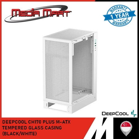 DEEPCOOL CH170 PLUS M-ATX TEMPERED GLASS CASING (BLACK/WHITE)