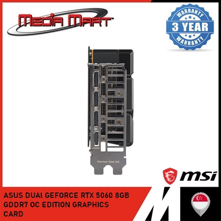 ASUS DUAL GEFORCE RTX 5060 8GB GDDR7 OC EDITION GRAPHICS CARD