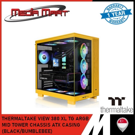 THERMALTAKE VIEW 380 XL TG ARGB MID TOWER CHASSIS ATX CASING (BLACK/BUMBLEBEE)