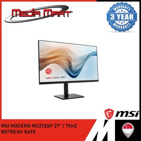 MSI MODERN MD272QP 27 INCH 75HZ WQHD IPS BUSINESS AND PRODUCTIVITY MONITOR