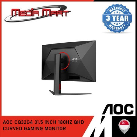AOC CQ32G4 31.5 INCH 180HZ QHD CURVED GAMING MONITOR