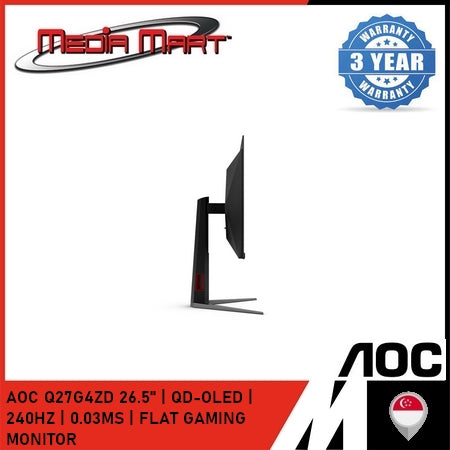 AOC Q27G4ZD 26.5" | QD-OLED | 240HZ | 0.03MS | FLAT GAMING MONITOR