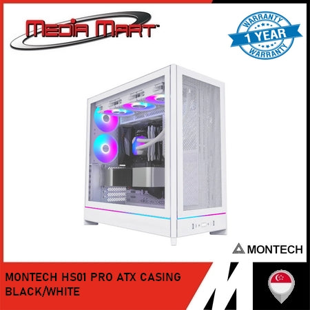 MONTECH HS01/HS01 PRO ATX CASING BLACK/WHITE