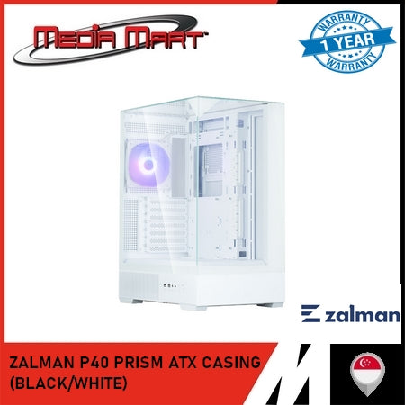 ZALMAN P40 PRISM ATX CASING (BLACK/WHITE)