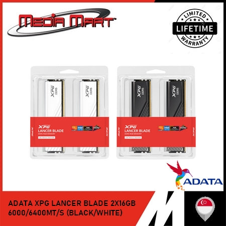 ADATA XPG LANCER BLADE RGB DDR5 6000/6400MT/S CL30/32/36 2X16GB/2X32GB (BLACK/WHITE)