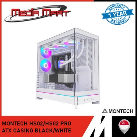MONTECH HS02/HS02 PRO ATX CASING BLACK/WHITE