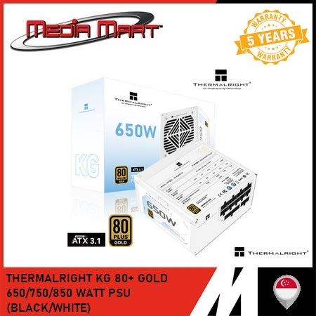 THERMALRIGHT KG 80+ GOLD 650/750/850 WATT PSU (BLACK/WHITE)