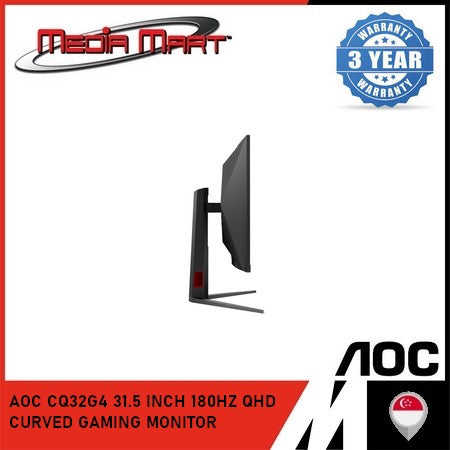 AOC CQ32G4 31.5 INCH 180HZ QHD CURVED GAMING MONITOR