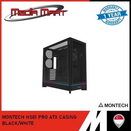 MONTECH HS01/HS01 PRO ATX CASING BLACK/WHITE