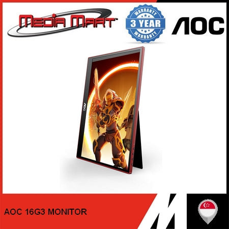 AOC 16G3 15.6" FHD FLATSCREEN 1PS 144HZ POTABLE GAMING MONITOR