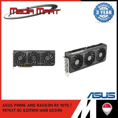 ASUS PRIME AMD RADEON RX 9070/9070XT 16GB GDDR6 OC EDITION GRAPHIC CARD