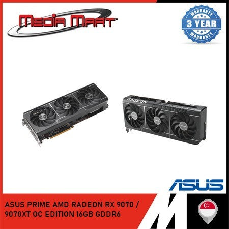 ASUS PRIME AMD RADEON RX 9070/9070XT 16GB GDDR6 OC EDITION GRAPHIC CARD