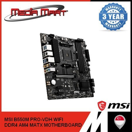 MSI B550M PRO-VDH WIFI DDR4 AMD AM4 M-ATX MOTHERBOARD