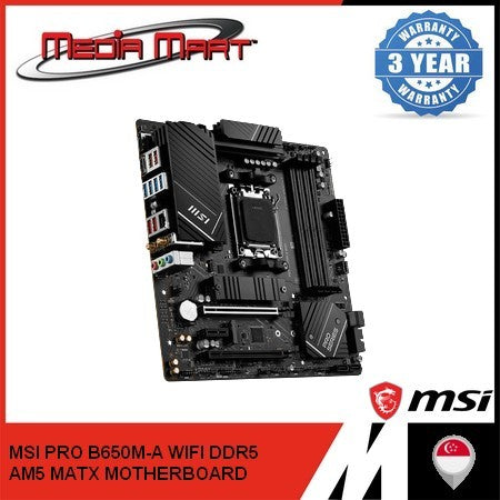 MSI PRO B650M-A WIFI DDR5 AMD AM5 M-ATX MOTHERBOARD