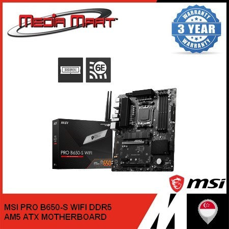 MSI PRO B650-S WIFI DDR5 AMD AM5 ATX MOTHERBOARD