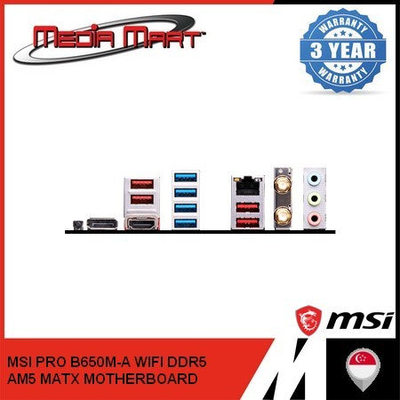 MSI PRO B650M-A WIFI DDR5 AMD AM5 M-ATX MOTHERBOARD