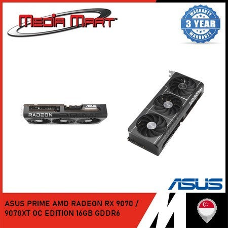 ASUS PRIME AMD RADEON RX 9070/9070XT 16GB GDDR6 OC EDITION GRAPHIC CARD