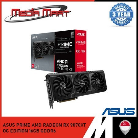 ASUS PRIME AMD RADEON RX 9070/9070XT 16GB GDDR6 OC EDITION GRAPHIC CARD