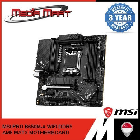 MSI PRO B650M-A WIFI DDR5 AMD AM5 M-ATX MOTHERBOARD